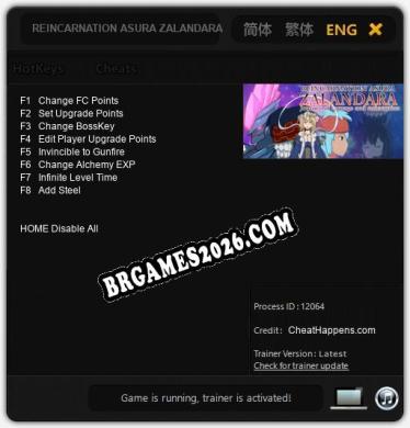 REINCARNATION ASURA ZALANDARA Journey of carnage and redemption: Cheats, Trainer +8 [CheatHappens.com]