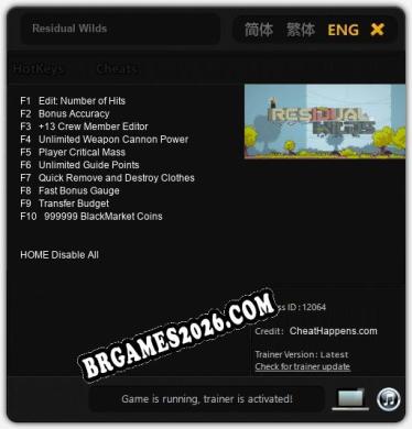 Cheats Residual Wilds - Trainer v5.7 por CheatHappens.com