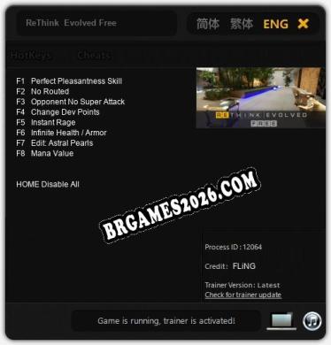 Trainer para ReThink  Evolved Free [v1.0.3]