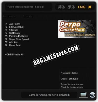 Retro three kingdoms  Special edition - Trainer Funcional +8 funções