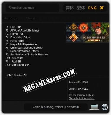 Rhombus Legends: TRAINER E CHEATS (V1.0.82)