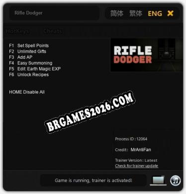 Cheats e trainer Rifle Dodger +6 [Verificado funcionando]