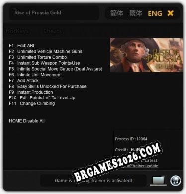 Cheats Rise of Prussia Gold - Trainer v4.1 por FLiNG