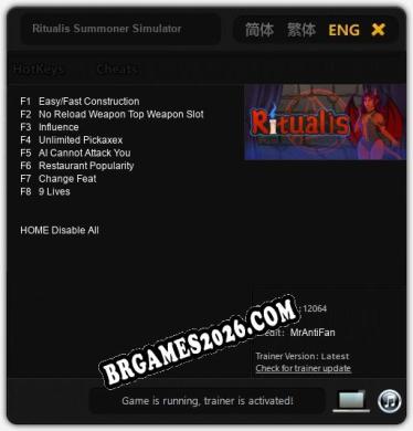 Ritualis Summoner Simulator - Cheat Trainer +8 [Edição MrAntiFan]