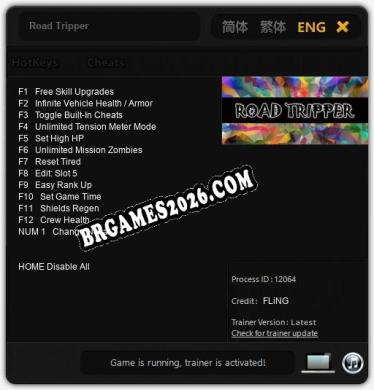 Trainer para Road Tripper [v1.0.9]