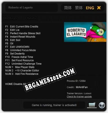 Roberto el Lagarto: Trainer Completo (v3.0.6)
