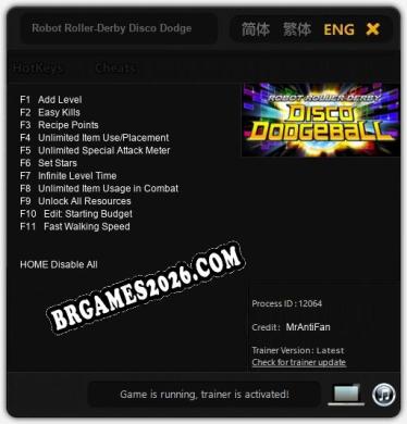 Robot Roller-Derby Disco Dodgeball: Trainer Atualizado v1.3 (todos os cheats)