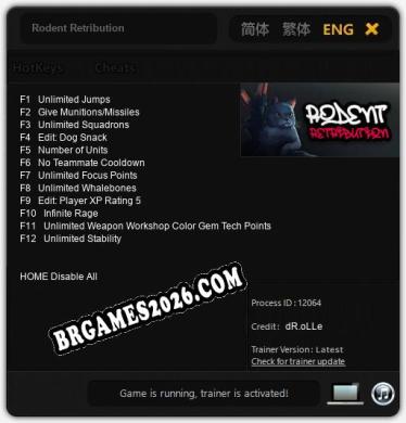 Rodent Retribution: Trainer +12 [v1.5]