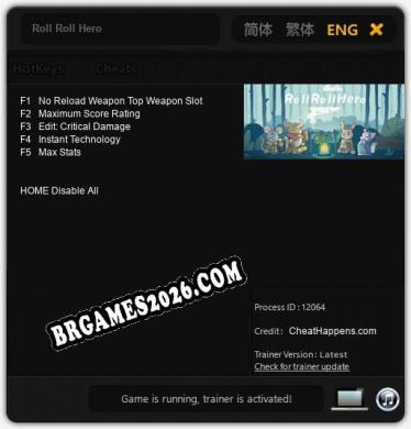 Roll Roll Hero: Trainer Completo (v3.0.33)