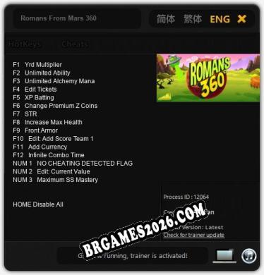 Romans From Mars 360: TRAINER E CHEATS (V1.0.44)
