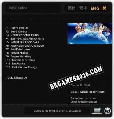 Trainer ROSE Online [PC] - 12 funções ativas