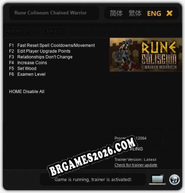 Trainer Rune Coliseum Chained Warrior [PC] - 6 funções ativas