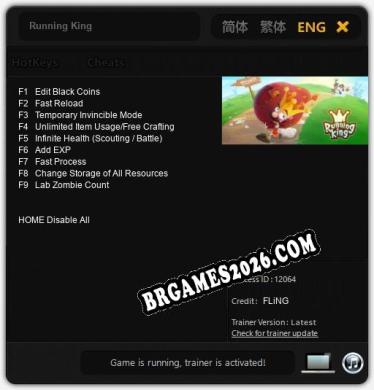 Running King: Trainer Gratuito (+9 cheats)