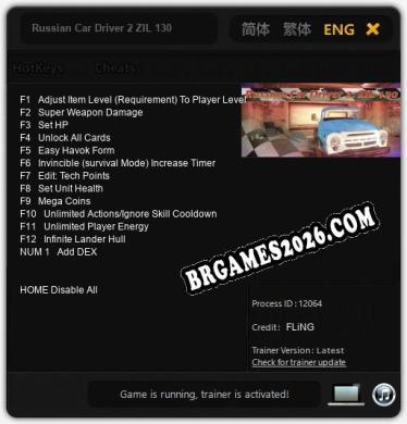 Russian Car Driver 2 ZIL 130: TRAINER E CHEATS (V1.0.89)