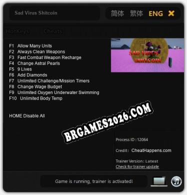 Sad Virus Shitcoin: Trainer +10 [v1.2]