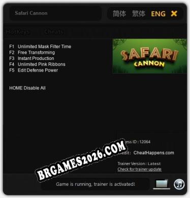 Cheats Safari Cannon - Trainer v4.9 por CheatHappens.com