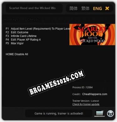 Trainer para Scarlet Hood and the Wicked Wood [v1.0.7]