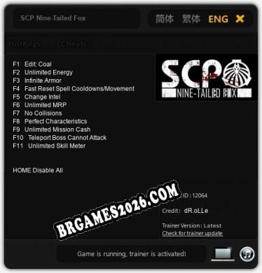 Cheats e trainer SCP Nine-Tailed Fox +11 [Verificado funcionando]