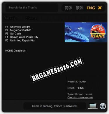 Trainer e cheats para Search for the Titanic - 5 opções