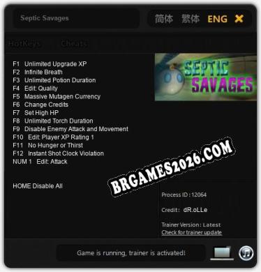 Trainer para Septic Savages [v1.0.2]