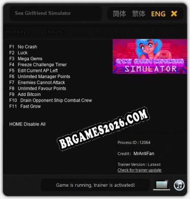 Cheats Sex Girlfriend Simulator - Trainer v3.6 por MrAntiFan