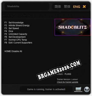 Shadoblitz: TRAINER E CHEATS (V1.0.96)
