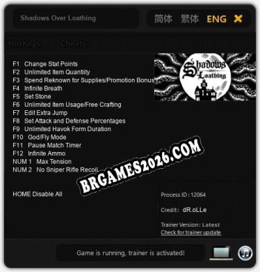 Cheats e trainer Shadows Over Loathing +14 [Verificado funcionando]