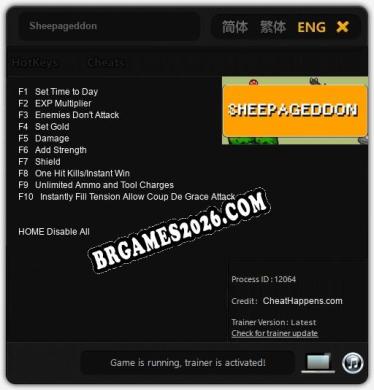 Trainer e cheats para Sheepageddon - 10 opções
