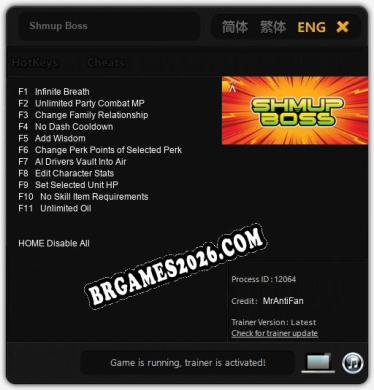 Cheats e trainer Shmup Boss +11 [Verificado funcionando]