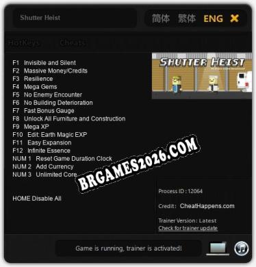 Shutter Heist Trainer +15 by CheatHappens.com [Última versão]