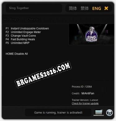 Sing Together - Trainer Funcional +5 funções