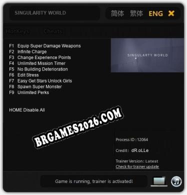 Trainer para SINGULARITY WORLD [v1.0.2]