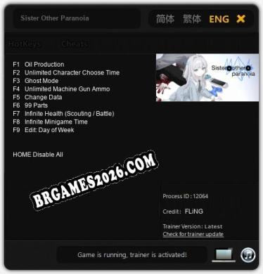 Sister Other Paranoia - Cheat Trainer +9 [Edição FLiNG]