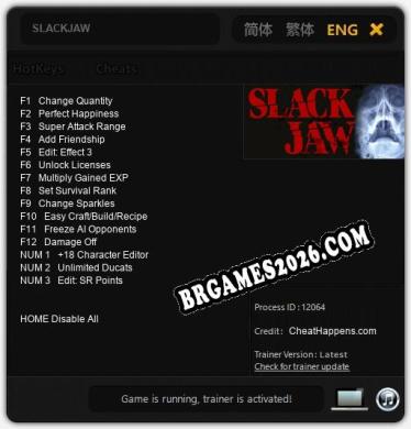 SLACKJAW Trainer - 15 funções [Download Gratuito]