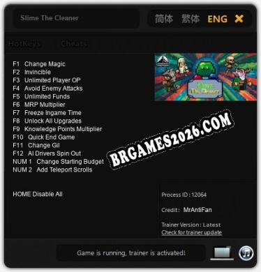 Trainer Slime The Cleaner [PC] - 14 funções ativas