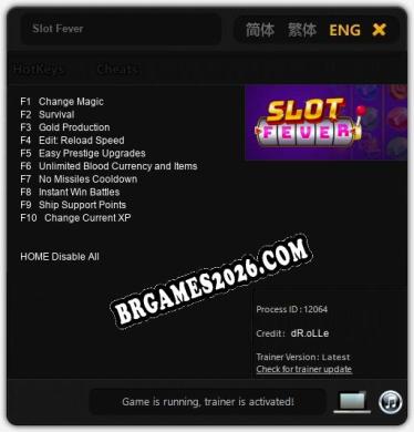 Cheats Slot Fever - Trainer v4.9 por dR.oLLe