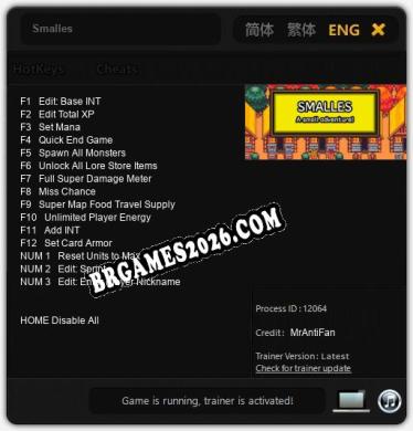 Smalles: TRAINER E CHEATS (V1.0.6)
