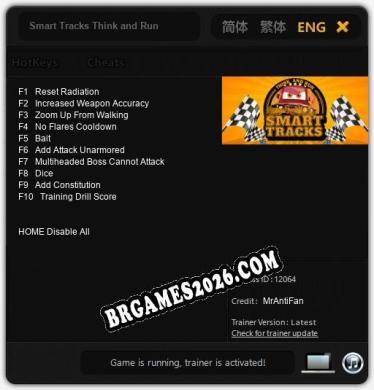 Trainer Smart Tracks Think and Run [PC] - 10 funções ativas