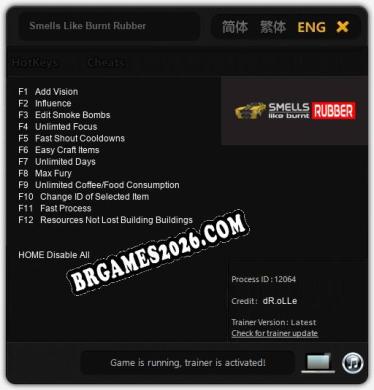 Smells Like Burnt Rubber: Trainer Atualizado v1.2 (todos os cheats)