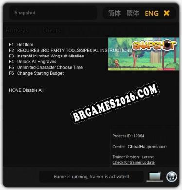 Snapshot: Cheats, Trainer +6 [CheatHappens.com]