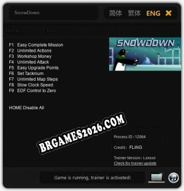 SnowDown Trainer - 9 funções [Download Gratuito]