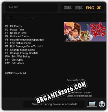 Sol 705: Trainer Atualizado v1.0 (todos os cheats)