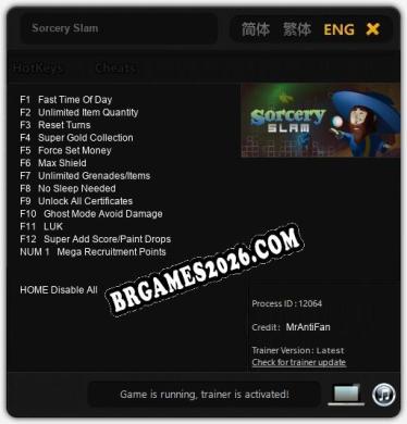 Sorcery Slam - Trainer Funcional +13 funções