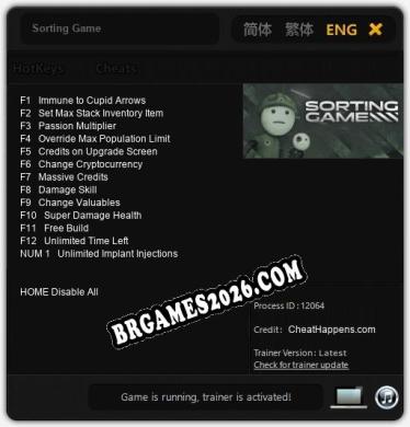 Cheats e trainer Sorting Game +13 [Verificado funcionando]