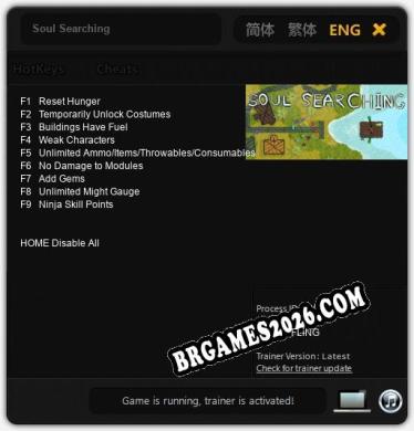 Cheats e trainer Soul Searching +9 [Verificado funcionando]