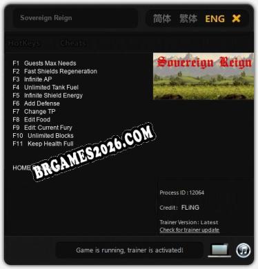 Sovereign Reign Trainer - 11 funções [Download Gratuito]