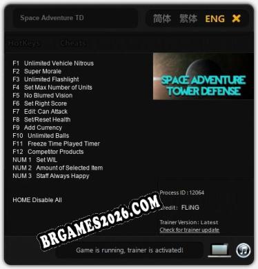 Space Adventure TD - Cheat Trainer +15 [Edição FLiNG]