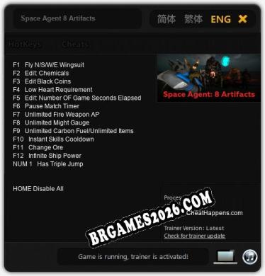 Cheats e trainer Space Agent 8 Artifacts +13 [Verificado funcionando]