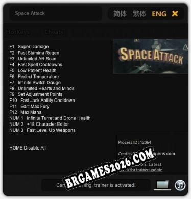 Trainer para Space Attack [v1.0.5]