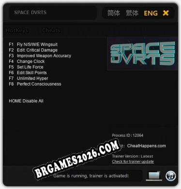 SPACE DVRTS Trainer +8 by CheatHappens.com [Última versão]